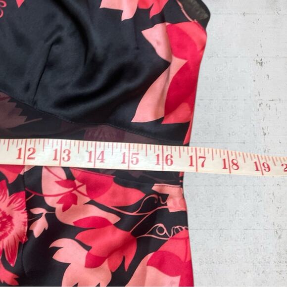 VTG Y2K August Silk Intimates Silk Babydoll Floral Slip Dress Fairygoth Size L - Picture 9 of 10